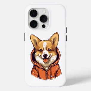 Funny Corgi Wearing Hoodie iPhone 15 Pro Case