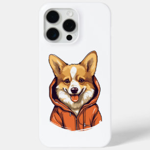 Funny Corgi Wearing Hoodie iPhone 15 Pro Max Case