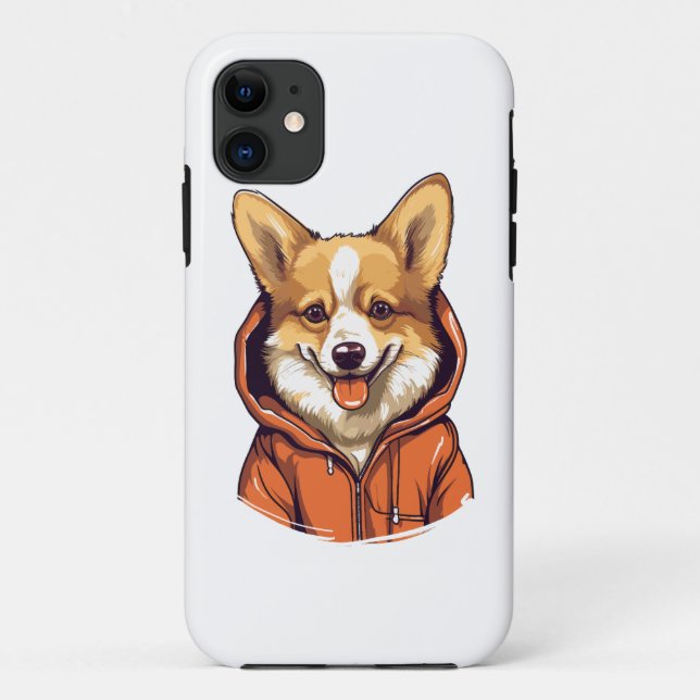 Funny Corgi Wearing Hoodie Case-Mate iPhone Case (Back)