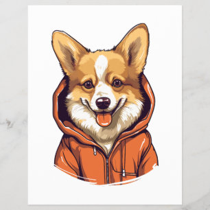 Funny Corgi Wearing Hoodie Flyer