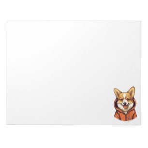 Funny Corgi Wearing Hoodie Notepad