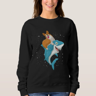 Funny Corgis Upon A Shark, Funny Costume Corgi Lov Sweatshirt