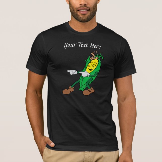 Funny Corn Cartoon Design T-Shirt (Front)