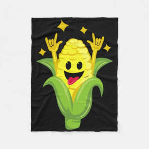 Funny Corn Design For Men Women Corn On Cob Dancin Fleece Blanket