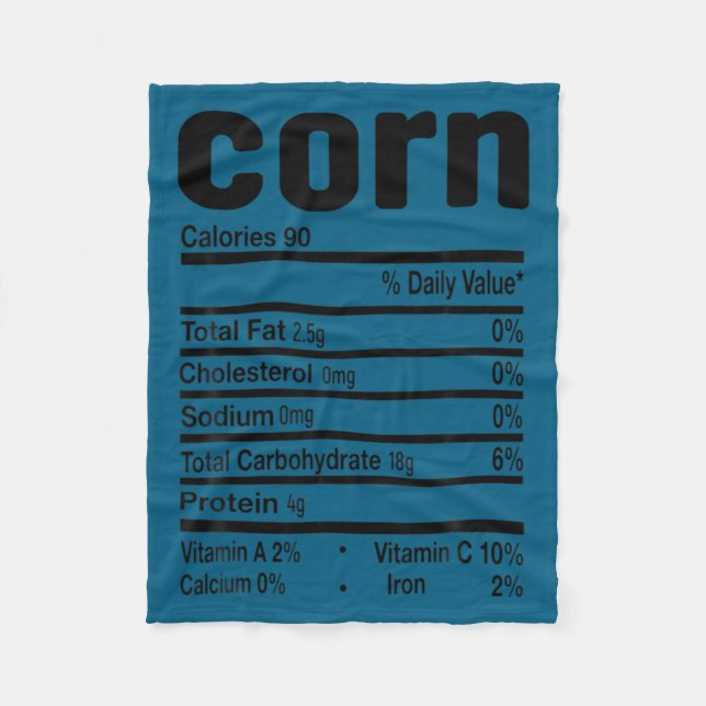 Funny Corn Nutrition Thanksgiving Costume  Fleece Blanket (Front)