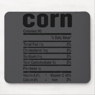 Funny Corn Nutrition Thanksgiving Costume Mouse Pad