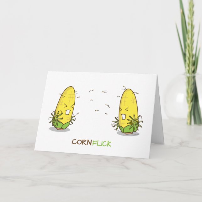 Funny Corn Saying Sorry to Silly Conflicts Card (Front)