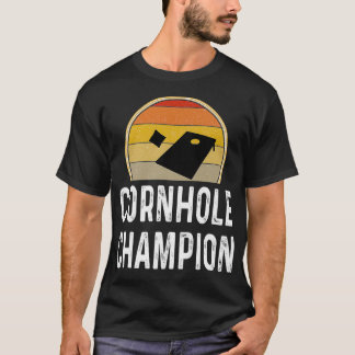 Funny Cornhole Champion Bags Backyard Game Player  T-Shirt