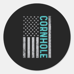 Funny Cornhole Design Cornhole Lover Classic Round Sticker