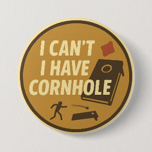 Funny Cornhole Game Enthusiast Graphic 7.5 Cm Round Badge