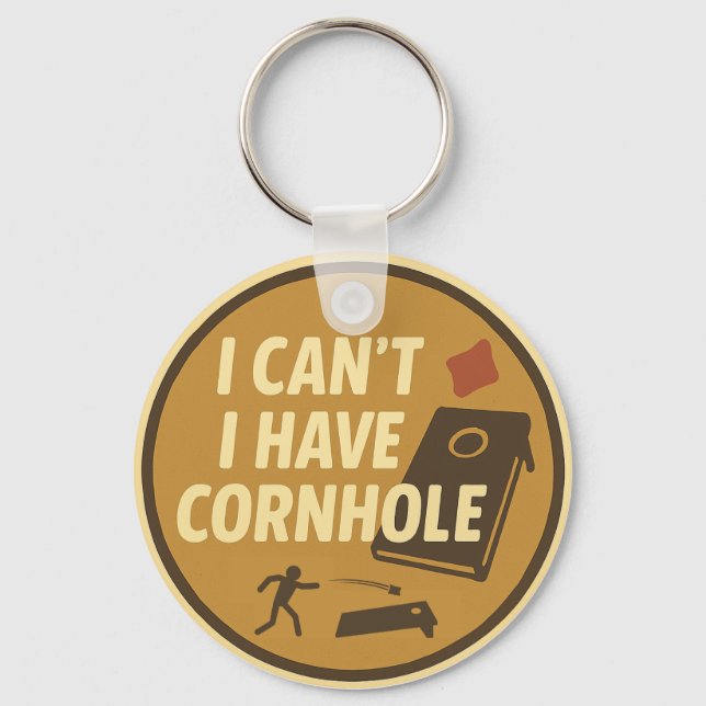 Funny Cornhole Game Enthusiast Graphic Key Ring