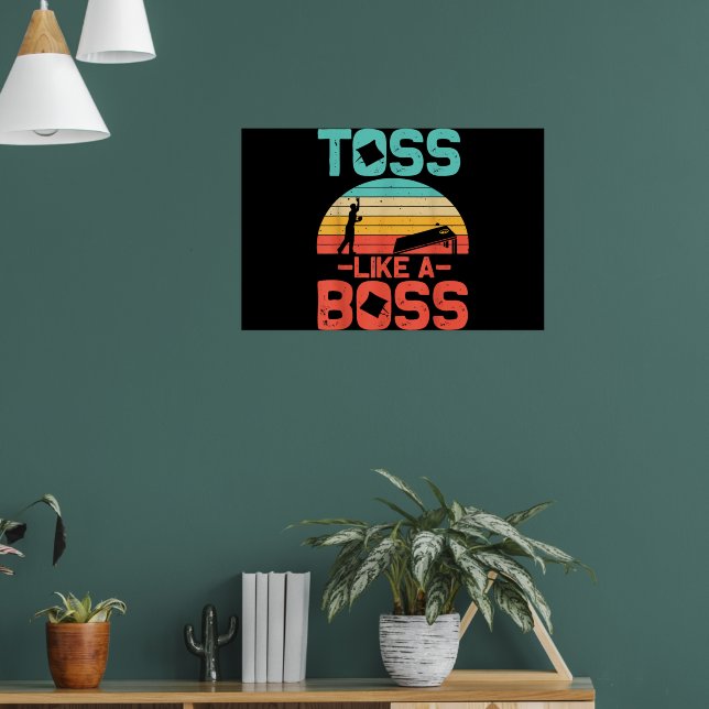 Funny Cornhole Gift Cool Cornhole Toss Like A Boss Poster (Living Room 1)