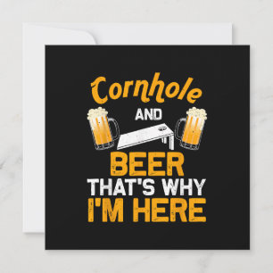 Funny Cornhole Gift For Men Cornhole Player Beer  Invitation