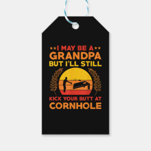 Funny Cornhole Grandpa Outfit Sack Toss Gift Tags