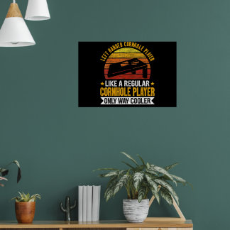 Funny Cornhole Player Left Handed Poster