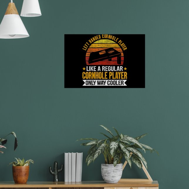 Funny Cornhole Player Left Handed Poster (Living Room 1)