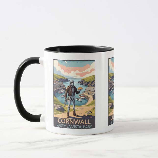 Funny Cornwall WPA style Coffee Mug (Left)