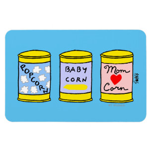 Funny Corny Cartoon Family Portrait Mum Dad Baby M Magnet