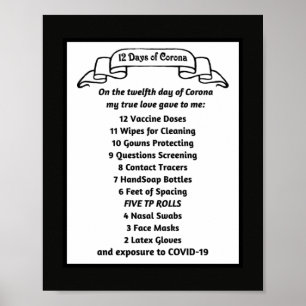 Funny Corona Gift Song: Twelve Days of Corona Poster