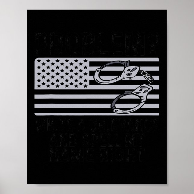 Funny Correction Officer Problem Write A Poster (Front)