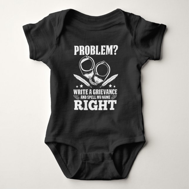 Funny Correctional Officer Grievance humour Baby Bodysuit (Front)