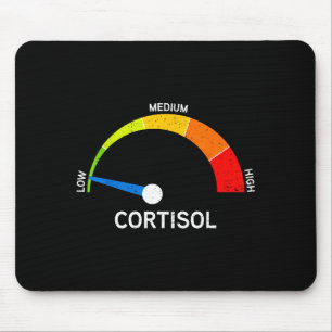 Funny cortisol level speedometer stress meme mouse pad