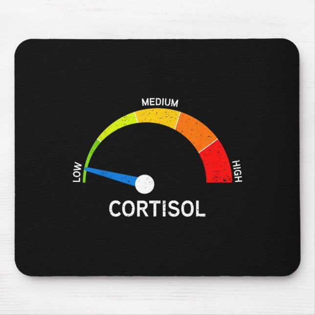 Funny cortisol level speedometer stress meme  mouse pad (Front)