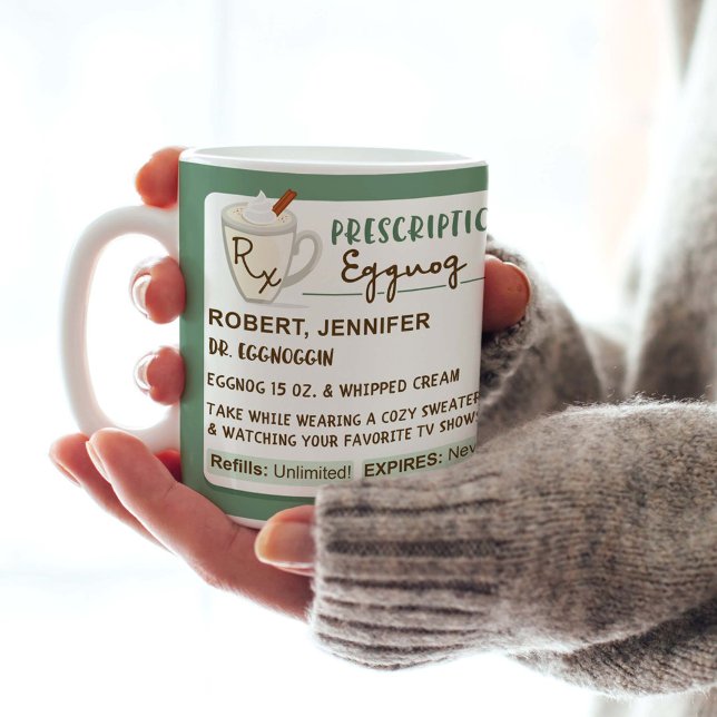Funny Cosy Prescription Holiday Eggnog Coffee Mug (Creator Uploaded)