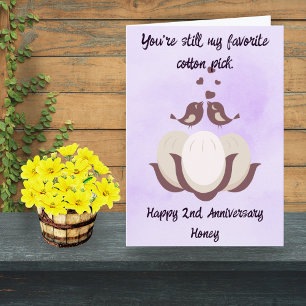Funny Cotton Anniversary Card for Husband Pun