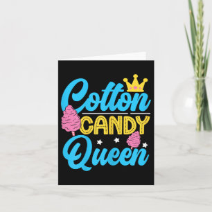 Funny Cotton Candy Queen Quote Women Girls Flavore Card
