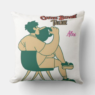 Funny Couch Pillows for Coffee Addicts (AI)