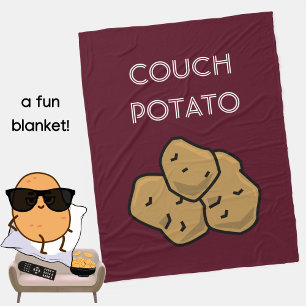 Funny "Couch Potato" Binge Watching Introvert Cosy Fleece Blanket