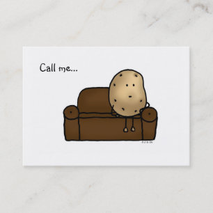 Funny Couch Potato Cartoon Design   Calling Card