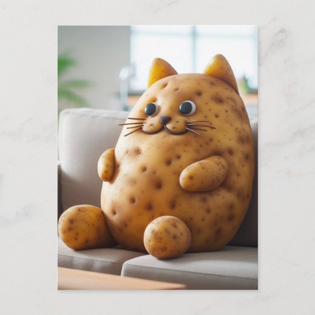 Funny Couch Potato Cat Postcard (Front)