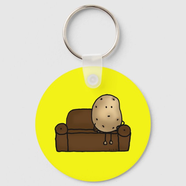 Funny couch potato key ring (Front)