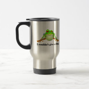 Funny Couldn't Give a Frog Cartoon Travel Mug