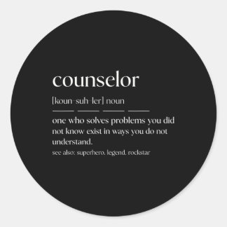Funny Counsellor Noun Mental Health Counsellor  Classic Round Sticker