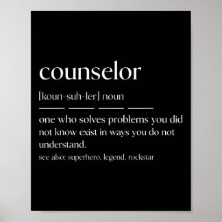 Funny Counsellor Noun Mental Health Counsellor  Poster
