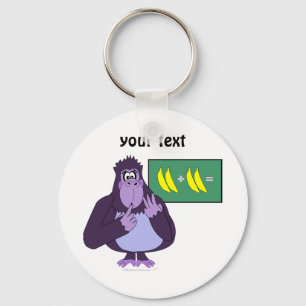 Funny Counting Gorilla Math Custom Key Ring