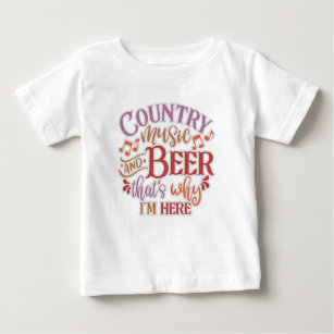 Funny Country Music And Beer Vintage Country Music Baby T-Shirt