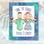 Funny Couple Cartoon Tropical Vacation Cruise  Magnetic Dry Erase Sheet<br><div class="desc">This funny and fun cartoon magnet is perfect for your door as you cruise or relax on a beach vacation. You can customise this magnet with your name and message! Look for my collection featuring men and women to mix and match magnets and other souvenirs to make your trip memorable...</div>