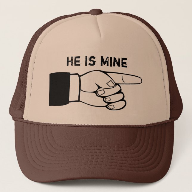 Funny couple hat, x2 ,HE/SHE is mine,edit text Trucker Hat (Front)