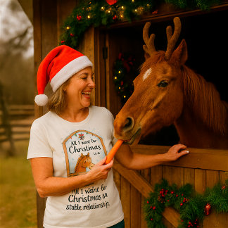 Funny Couple Horse Christmas T-Shirt – Custom Name