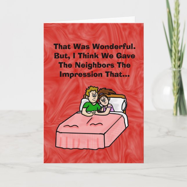 Funny Couple In Bed Romantic Card (Front)
