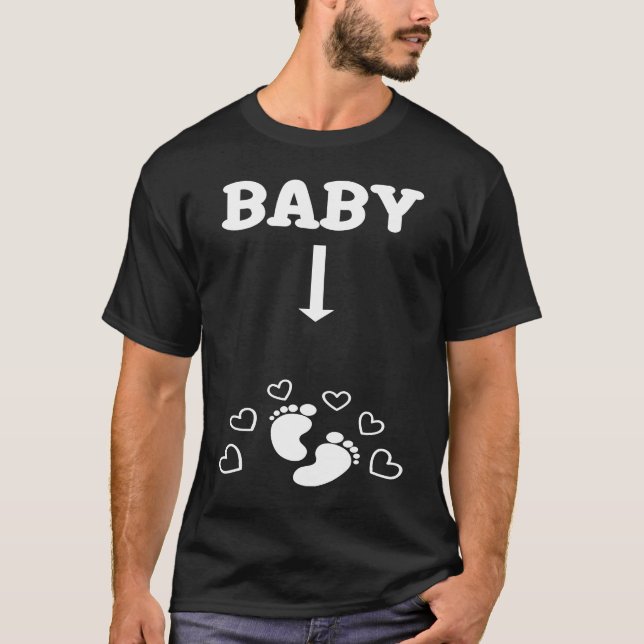 Funny Couple Matching Pregnancy Baby Announcement  T-Shirt (Front)