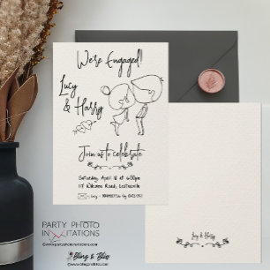 Funny Couple minimal engagement Invitation