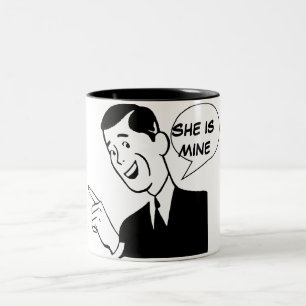 FUNNY COUPLE MUG,SET X2,EDIT TEXT Two-Tone COFFEE MUG