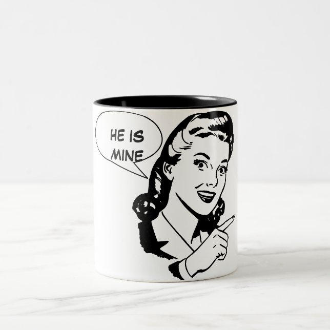 FUNNY COUPLE MUG,SET X2,EDIT TEXT Two-Tone COFFEE MUG (Center)