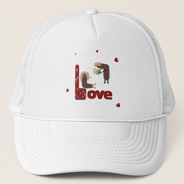 Funny couple with flowers trucker hat (Front)