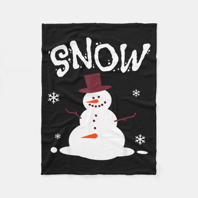 Funny Couples Christmas Party Snow Man Merry Xmas  Fleece Blanket (Front)